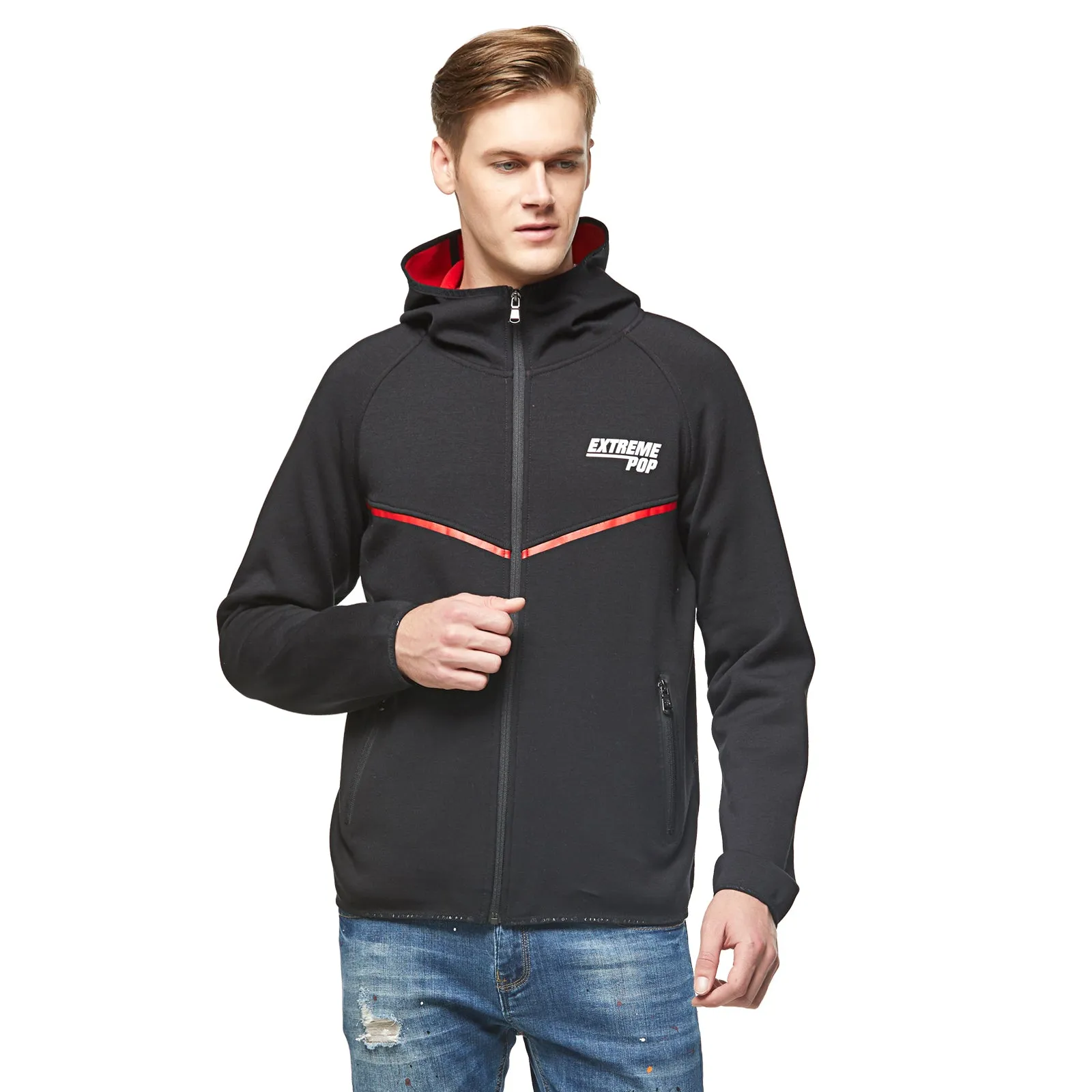 Cotton bonded Fleece Hooded jacket