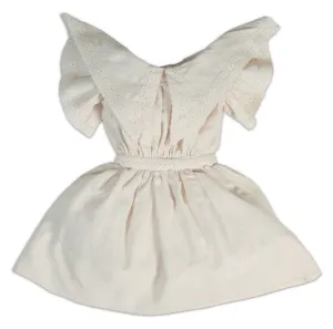 Cotton Dress with Butterfly Collar