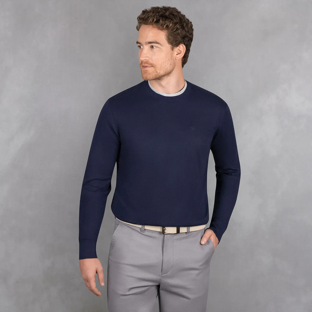 Cotton Pullover Round Neck Men