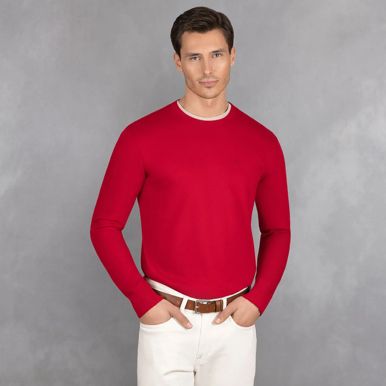 Cotton Pullover Round Neck Men