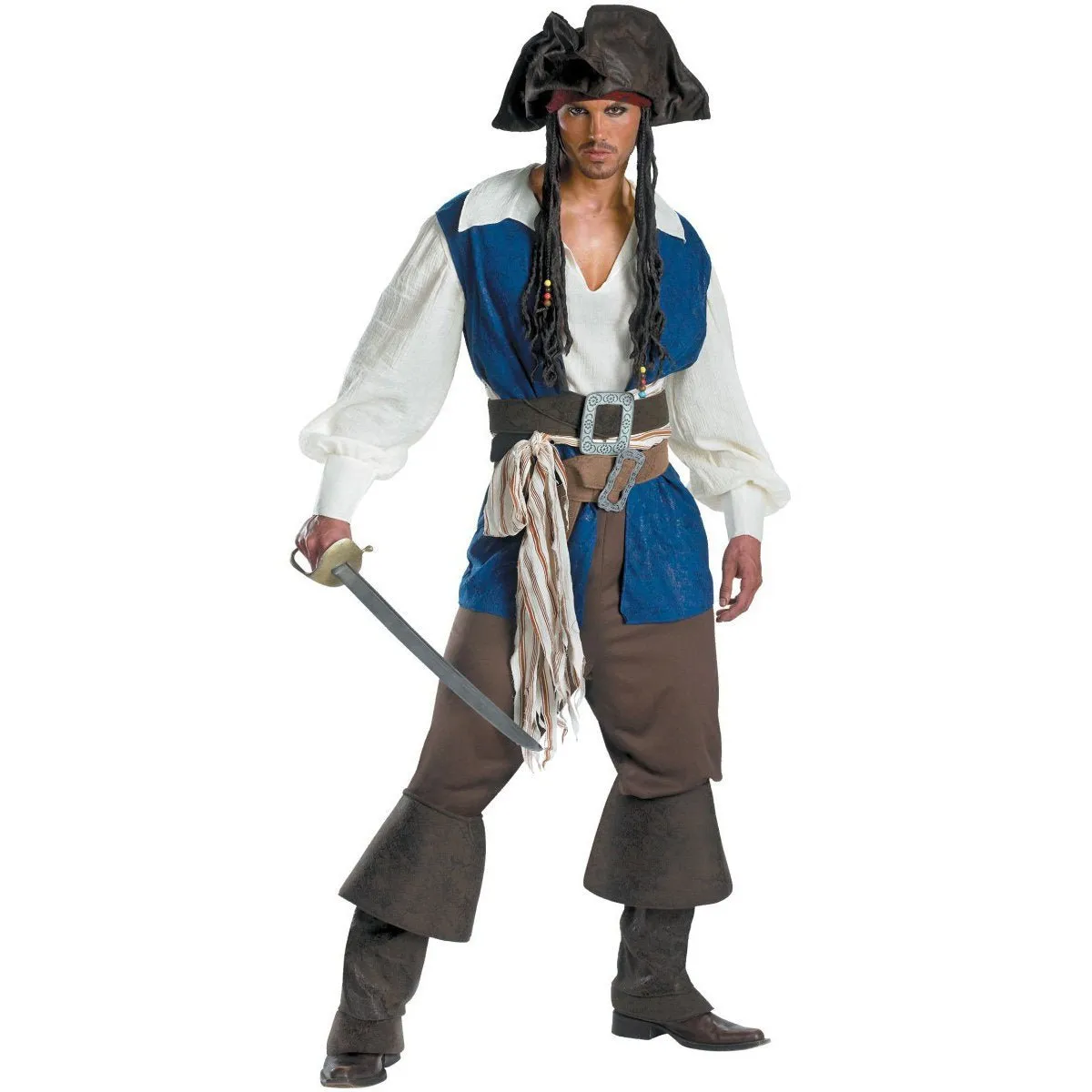 Couples Caribbean Captain Pirate Outfit Cosplay Costumes Fancy Dress Halloween Adult