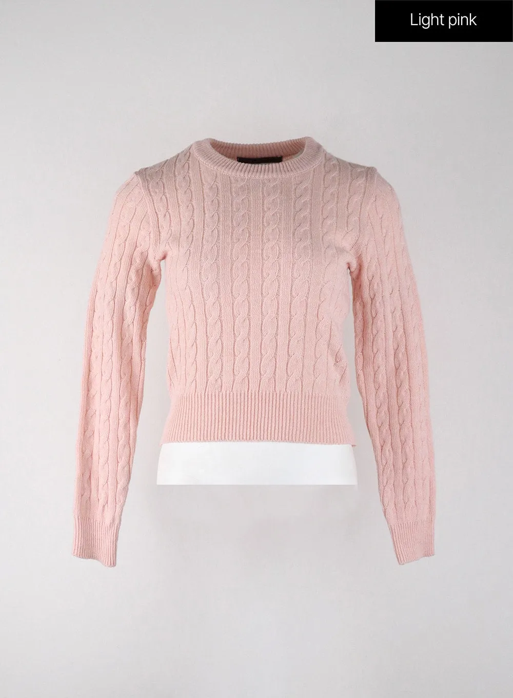 Crop Cable Knit Sweater IJ403