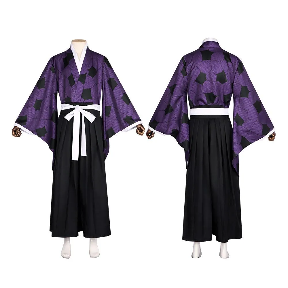 Demon Slayer Kimetsu no Yaiba Kokushibou Kimono Outfits Halloween Cosplay Costume