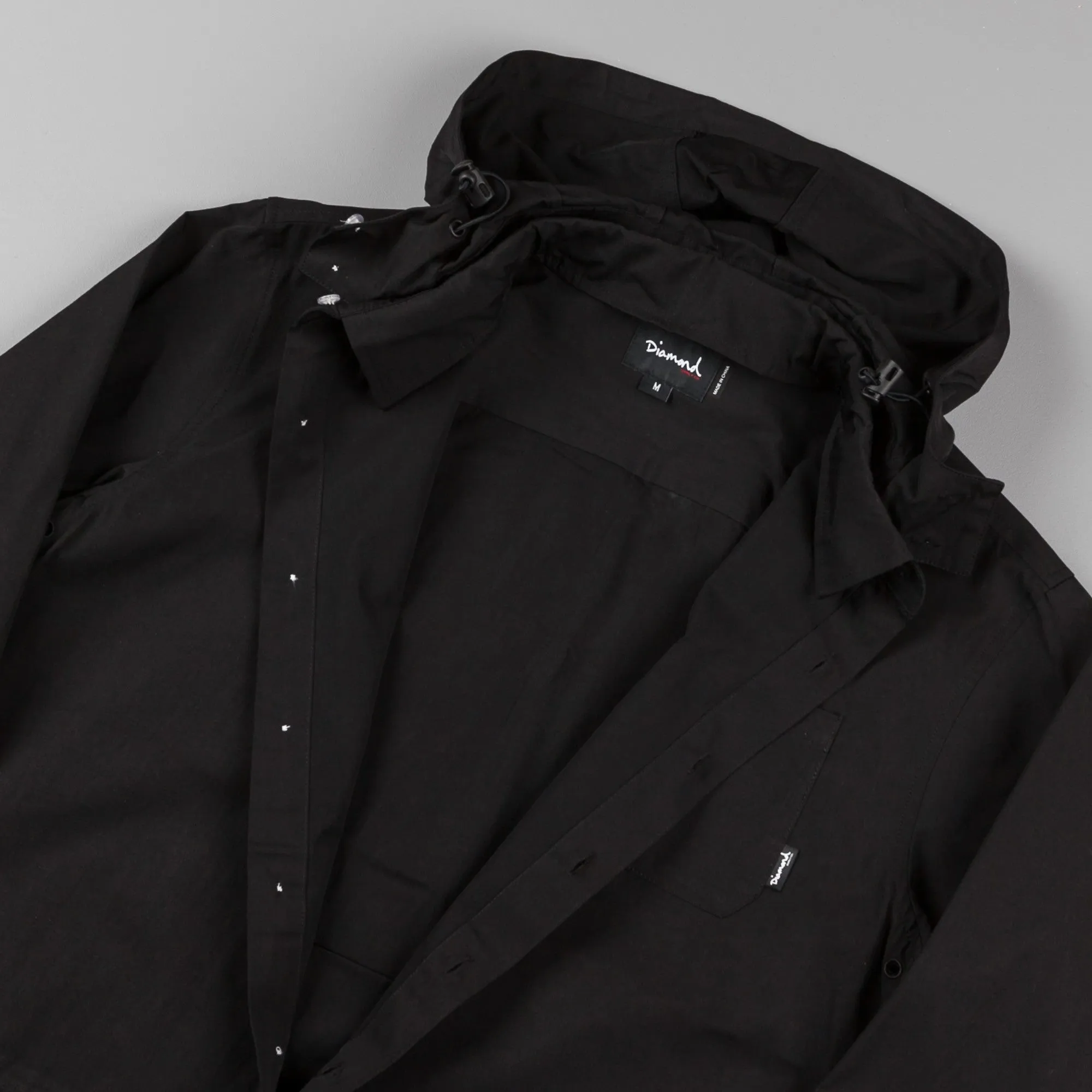 Diamond Blur Woven Pullover Jacket - Black