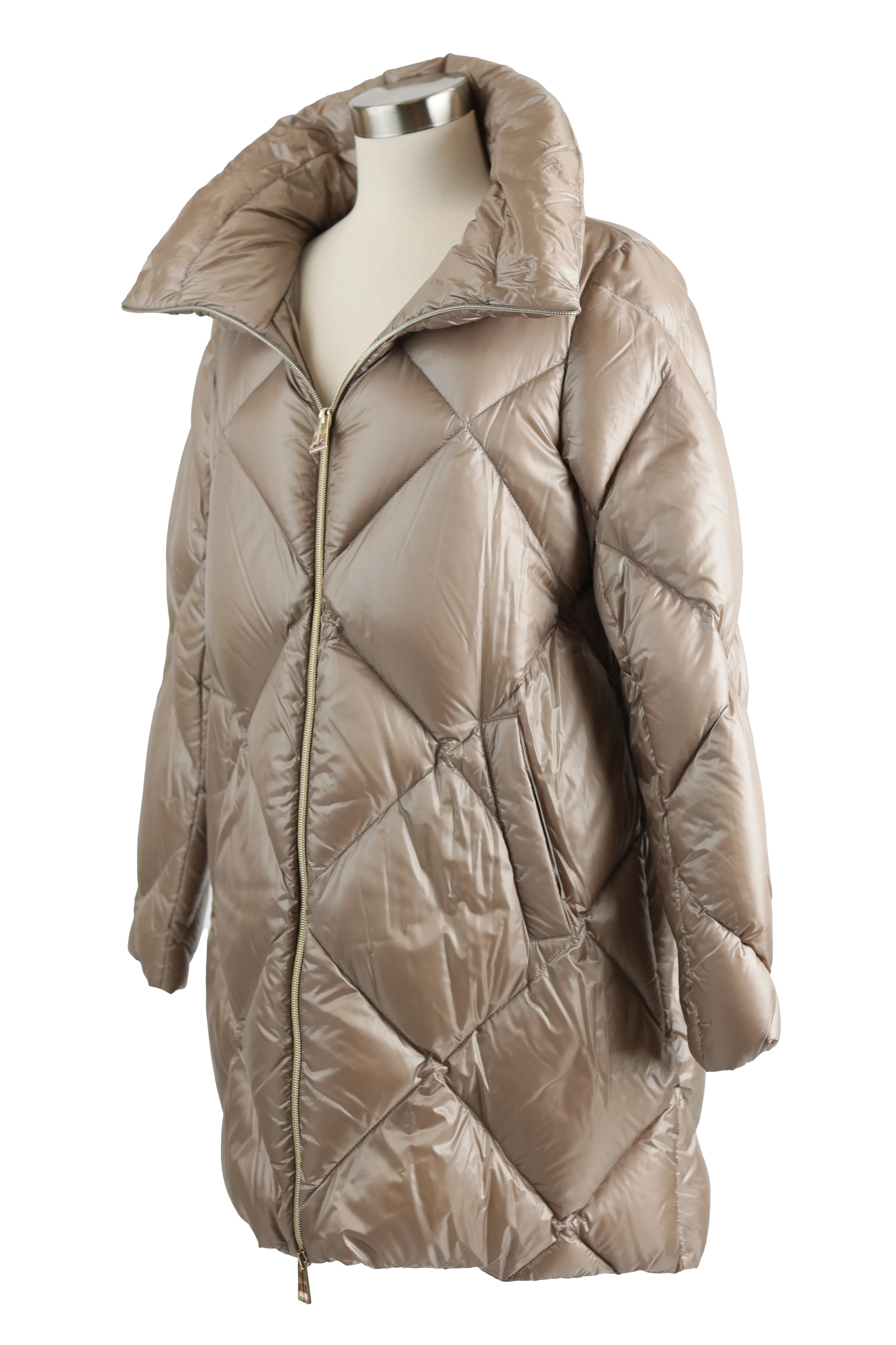 Diamond Quilted Down Puffer Coat