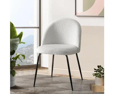 Dining Chairs Accent Chairs Armchair Kitchen Sherpa Boucle Chair White