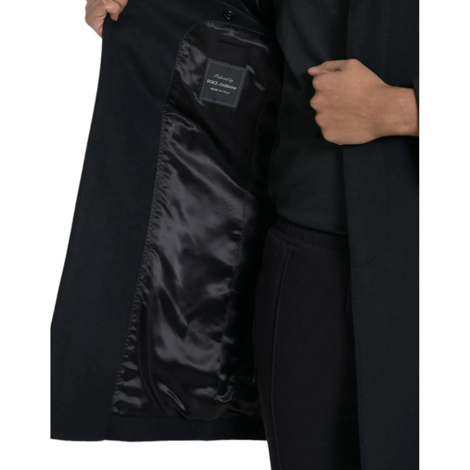 Dolce & Gabbana Black Single Breasted Trench Coat Jacket