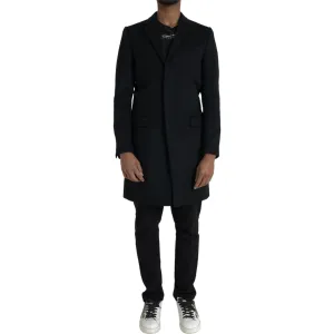 Dolce & Gabbana Black Single Breasted Trench Coat Jacket