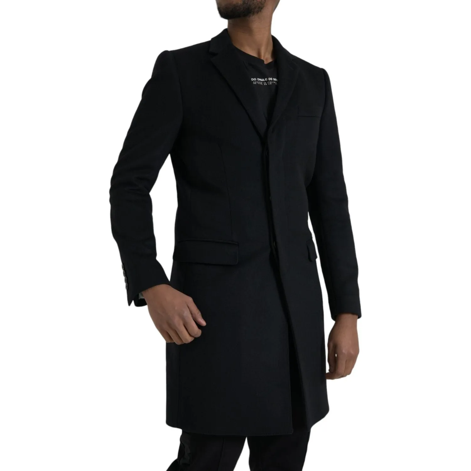 Dolce & Gabbana Black Single Breasted Trench Coat Jacket