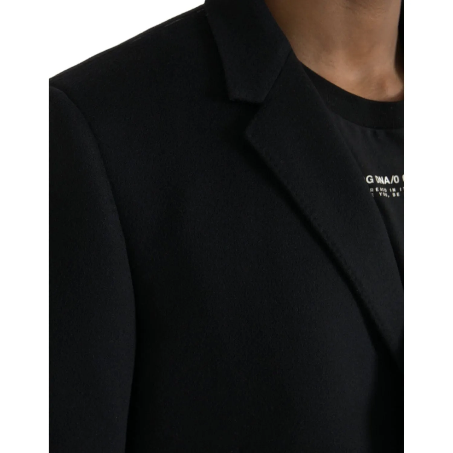 Dolce & Gabbana Black Wool Cashmere Trench Coat Jacket