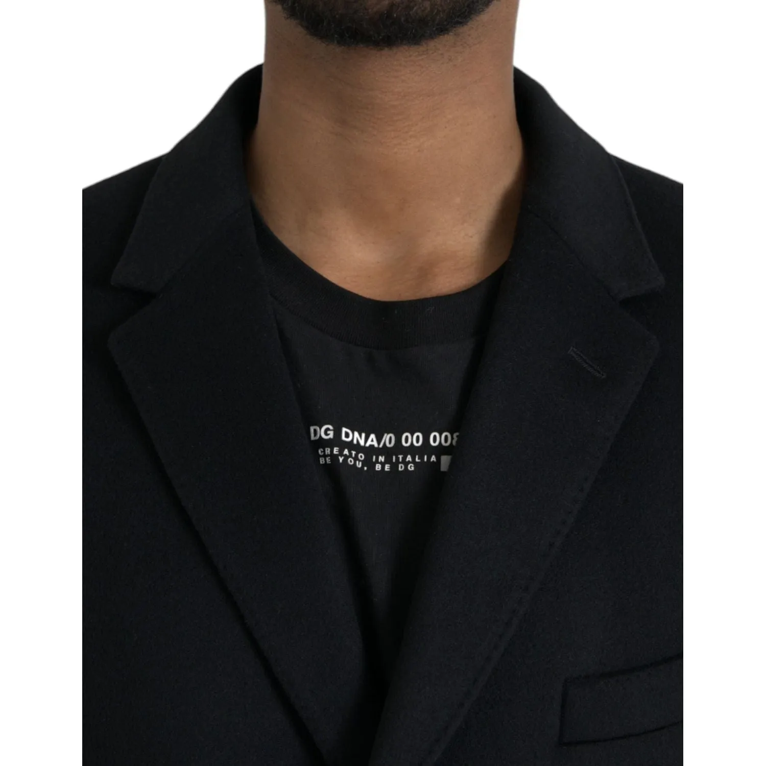 Dolce & Gabbana Black Wool Cashmere Trench Coat Jacket