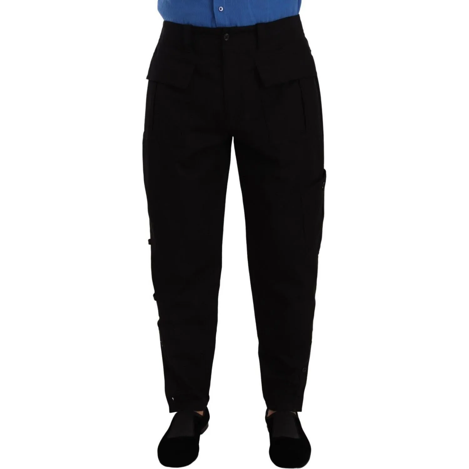 Dolce & Gabbana Chic Black Cargo Pants with Stretch Comfort