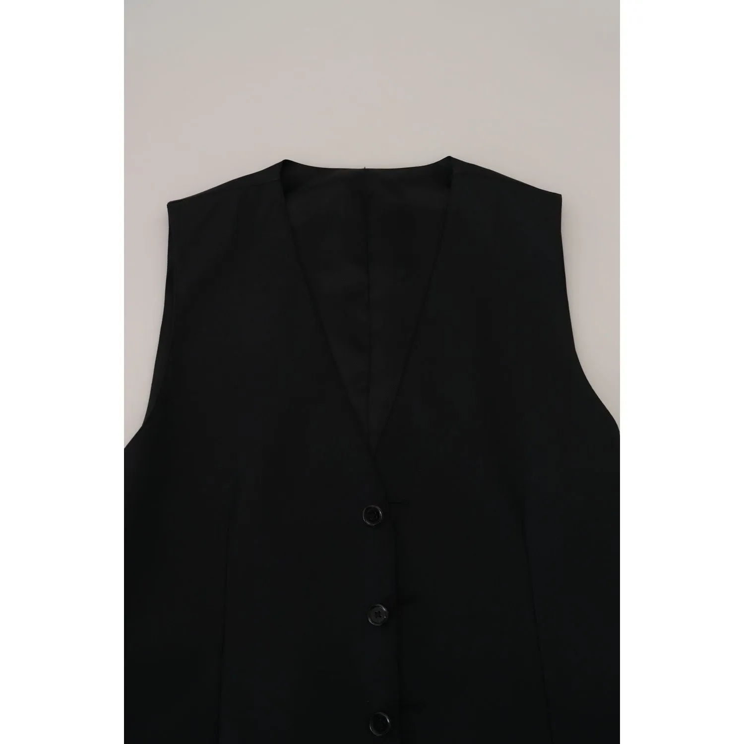 Dolce & Gabbana Elegant Black Formal Wool-Silk Dress Vest