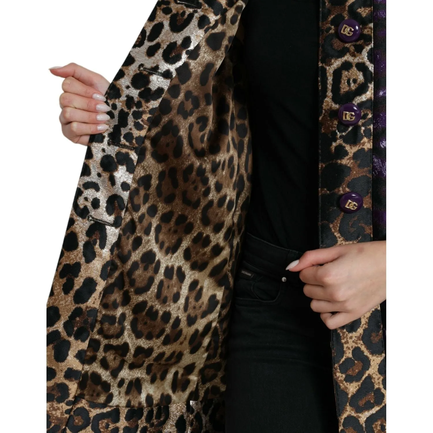 Dolce & Gabbana Exquisite Jacquard Trench With Tiger Motif