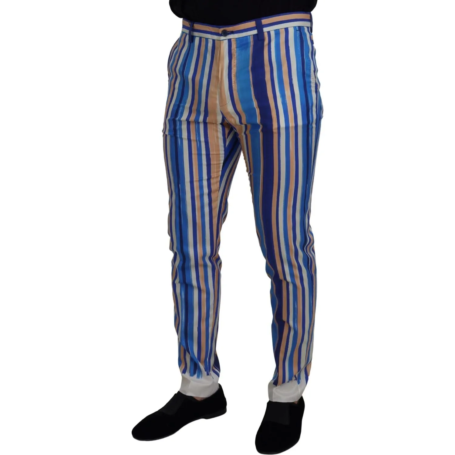 Dolce & Gabbana Sleek Striped Slim Fit Chinos