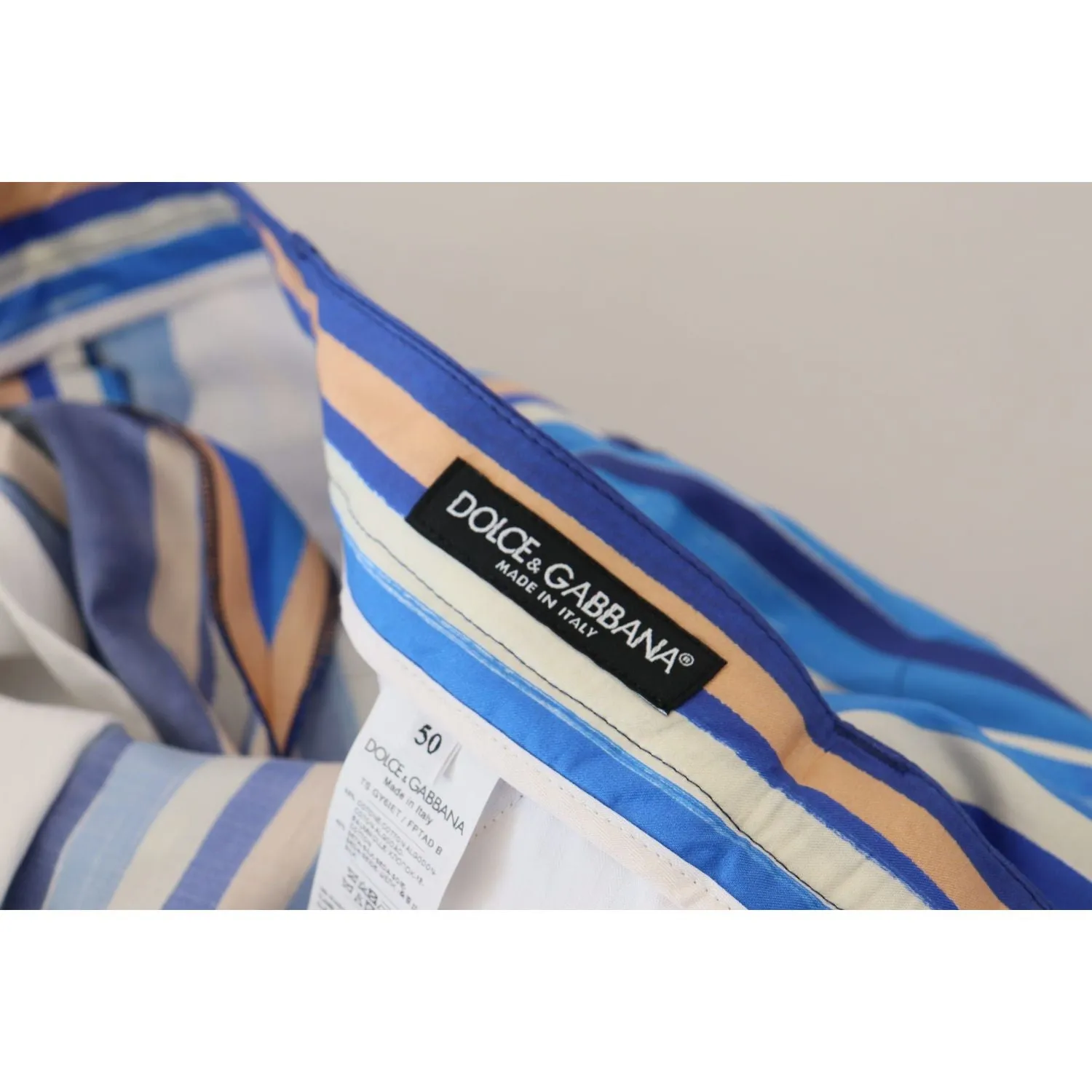 Dolce & Gabbana Sleek Striped Slim Fit Chinos