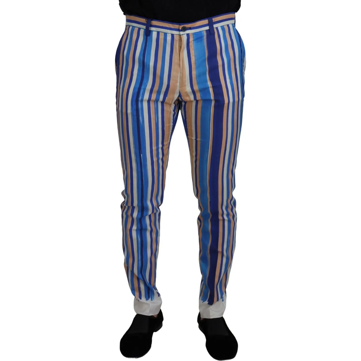 Dolce & Gabbana Sleek Striped Slim Fit Chinos