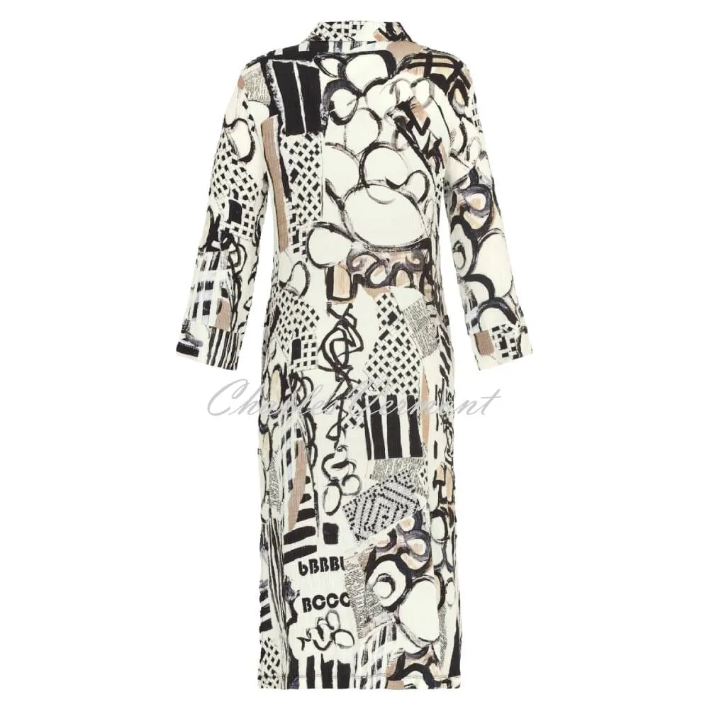 Dolcezza 'Decoding' Print 'Crepon' Duster Jacket - Style 24731