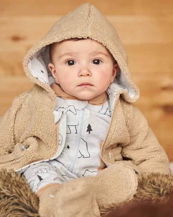 DPD Sherpa Teddy Bear Jacket with Hood