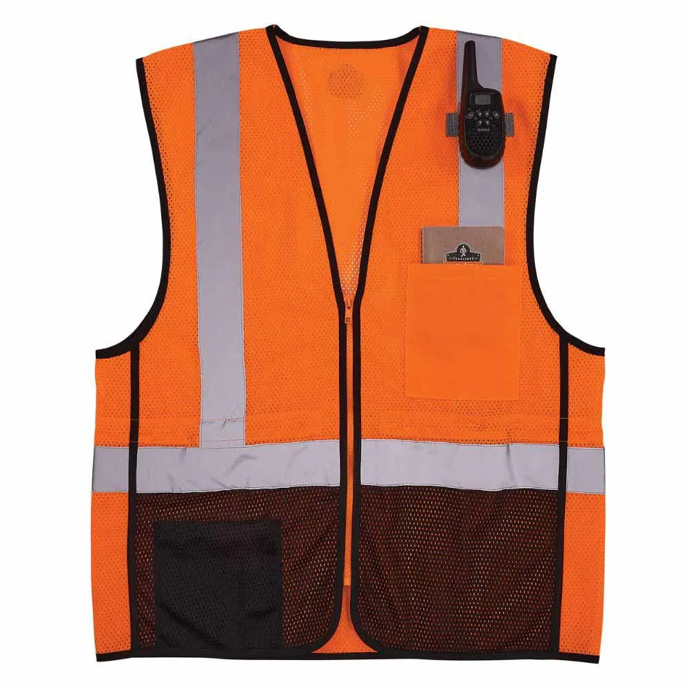 Ergodyne 23025 8210ZBK L/XL Orange Hi Vis Safety Vest