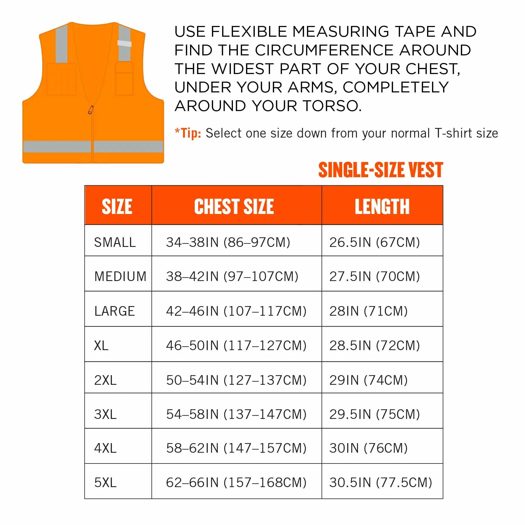 Ergodyne 24513 8249Z-S M Orange Class 2 Economy Surveyors Vest - Single Size