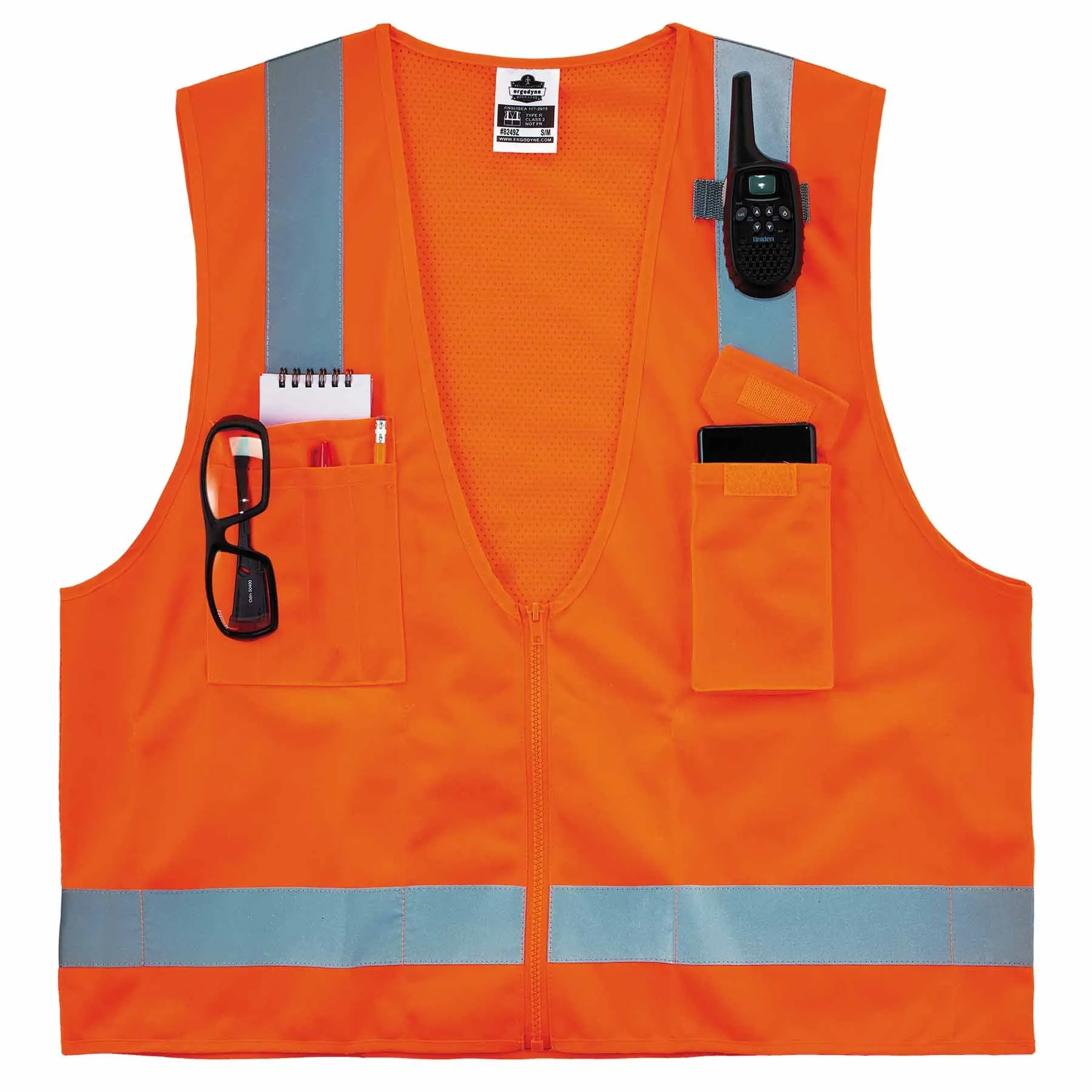 Ergodyne 24513 8249Z-S M Orange Class 2 Economy Surveyors Vest - Single Size