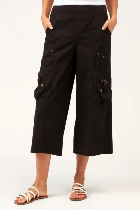 Faulkner Wide Leg Crop - Black