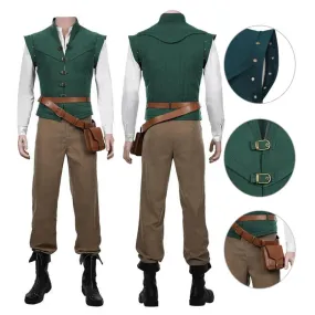 Flynn Rider Tangled Prince Costume Flynn Vest Halloween Carnival Suit BEcostume