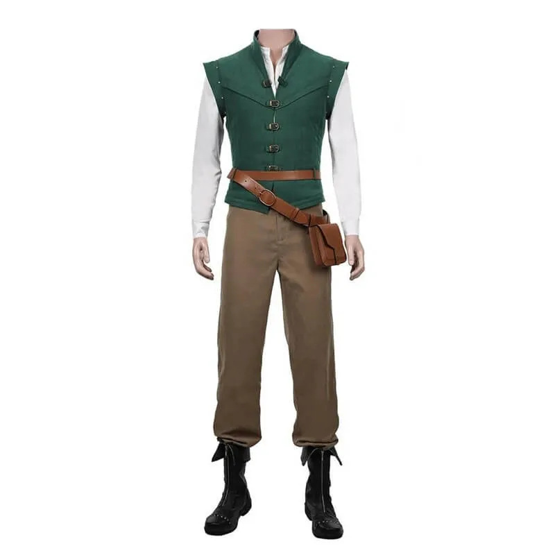 Flynn Rider Tangled Prince Costume Flynn Vest Halloween Carnival Suit BEcostume