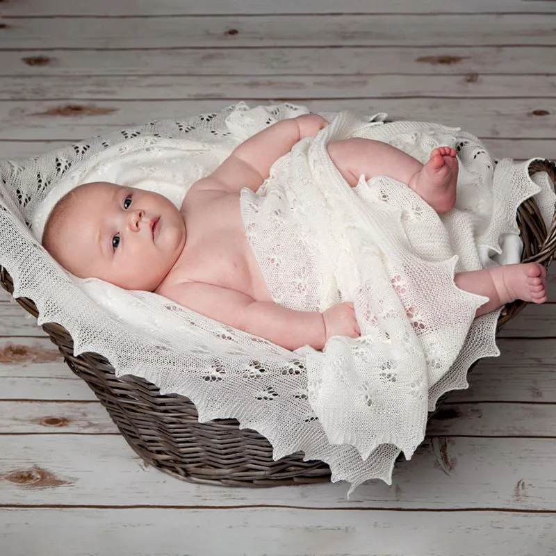 G.H.Hurt & Son Butterfly Baby Shawl - Ivory White