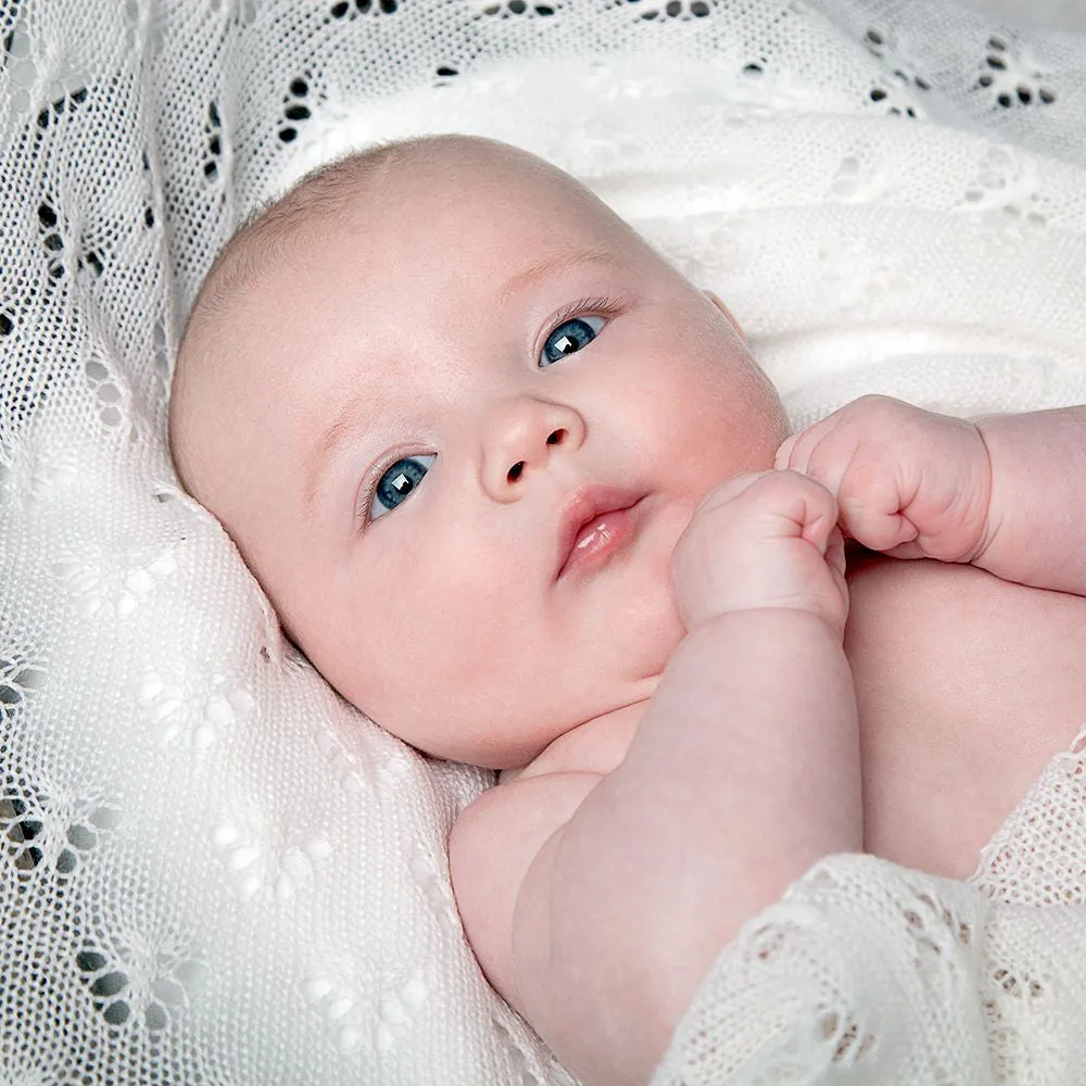 G.H.Hurt & Son Butterfly Baby Shawl - Ivory White