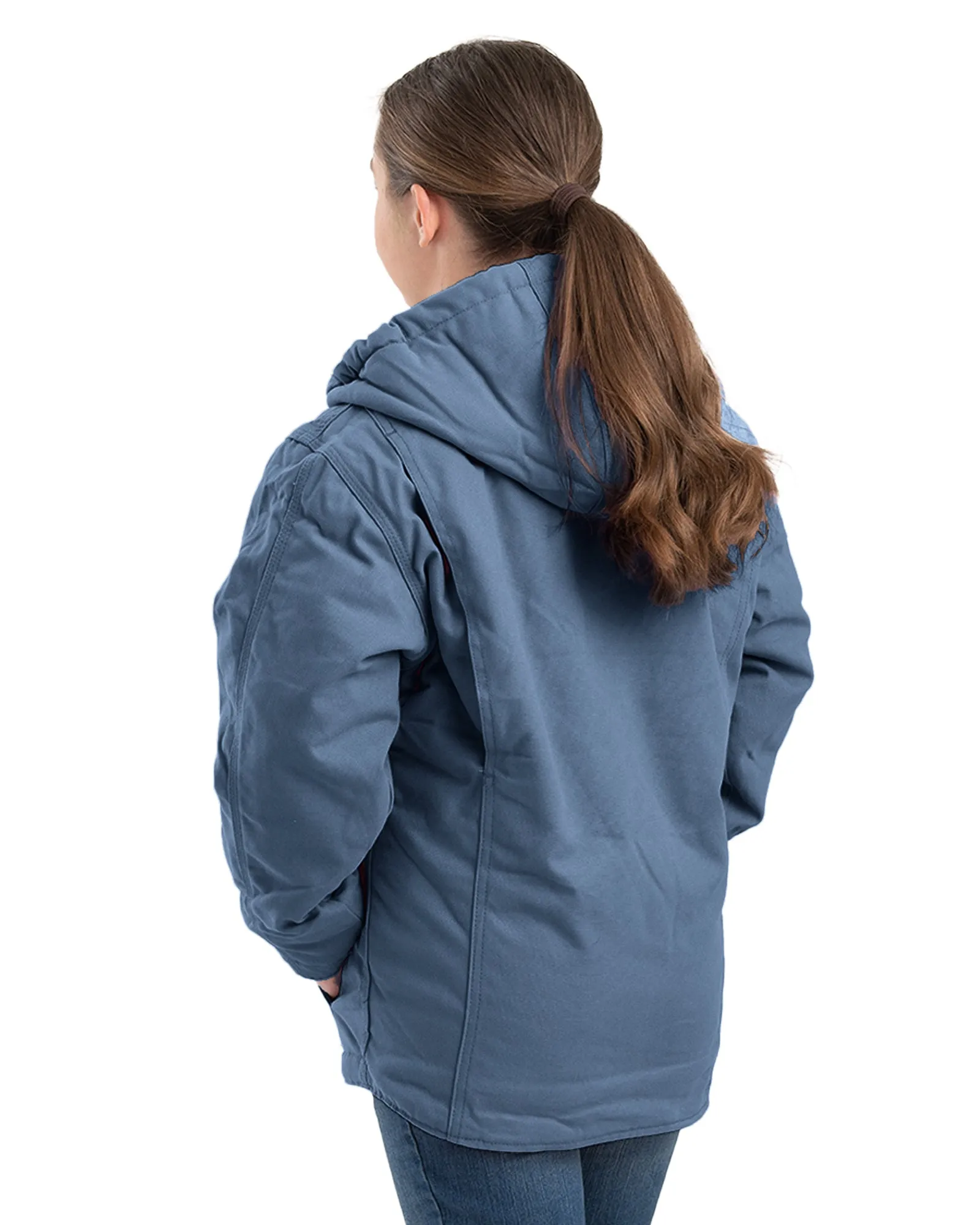 Girls' Sherpa-Lined Softstone Duck Hooded Jacket