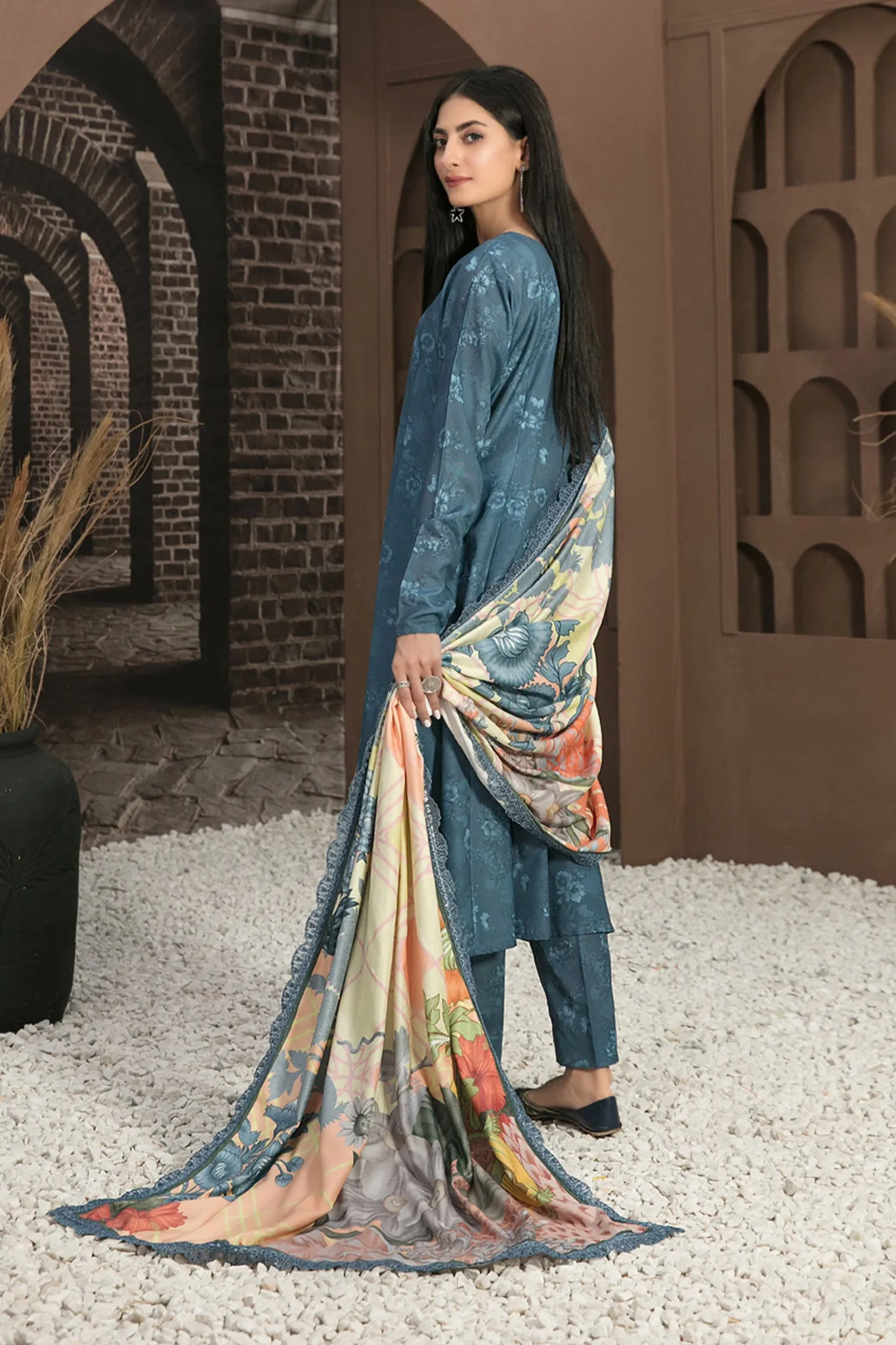 Golnar by Tawakkal Unstitched 3 Piece Digital Printed Handloom Collection'2022-GH-7895