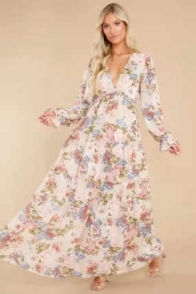 Gracefully Yours Floral Chiffon Boho Maxi Dress