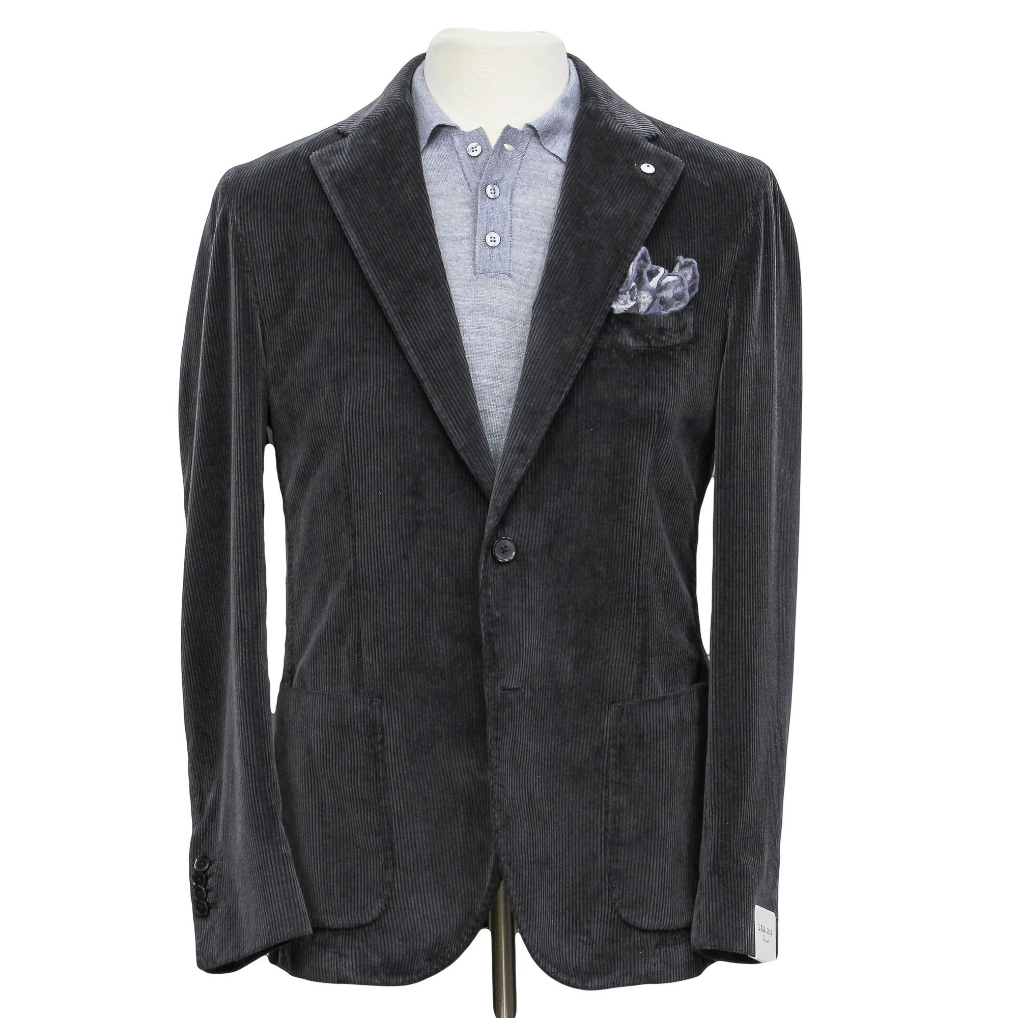 Graphite Cotton Corduroy Unconstructed Contemporary Sport Coat - L.B.M 1911