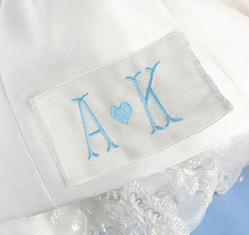 Heart Initials Wedding Dress Label