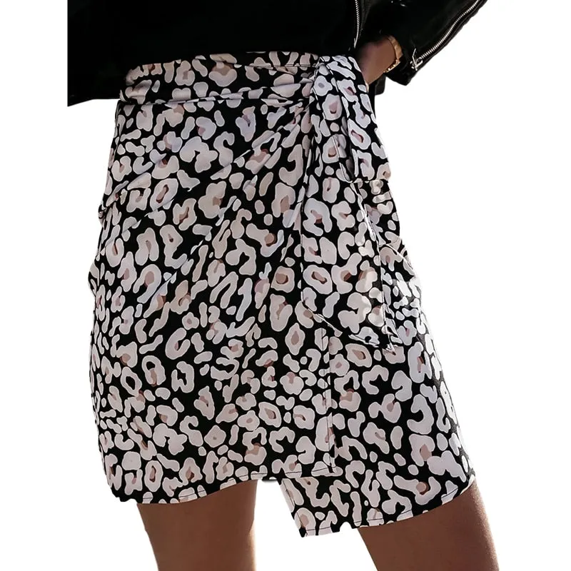 High Waist Animal Printed Mini Wrap Skirt - Culture Heaven Special