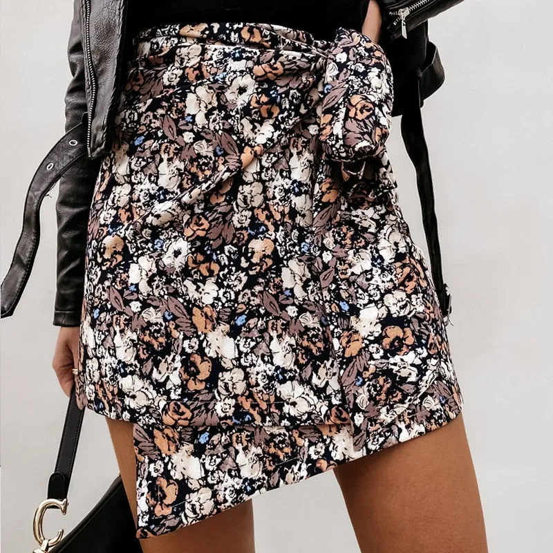 High Waist Animal Printed Mini Wrap Skirt - Culture Heaven Special