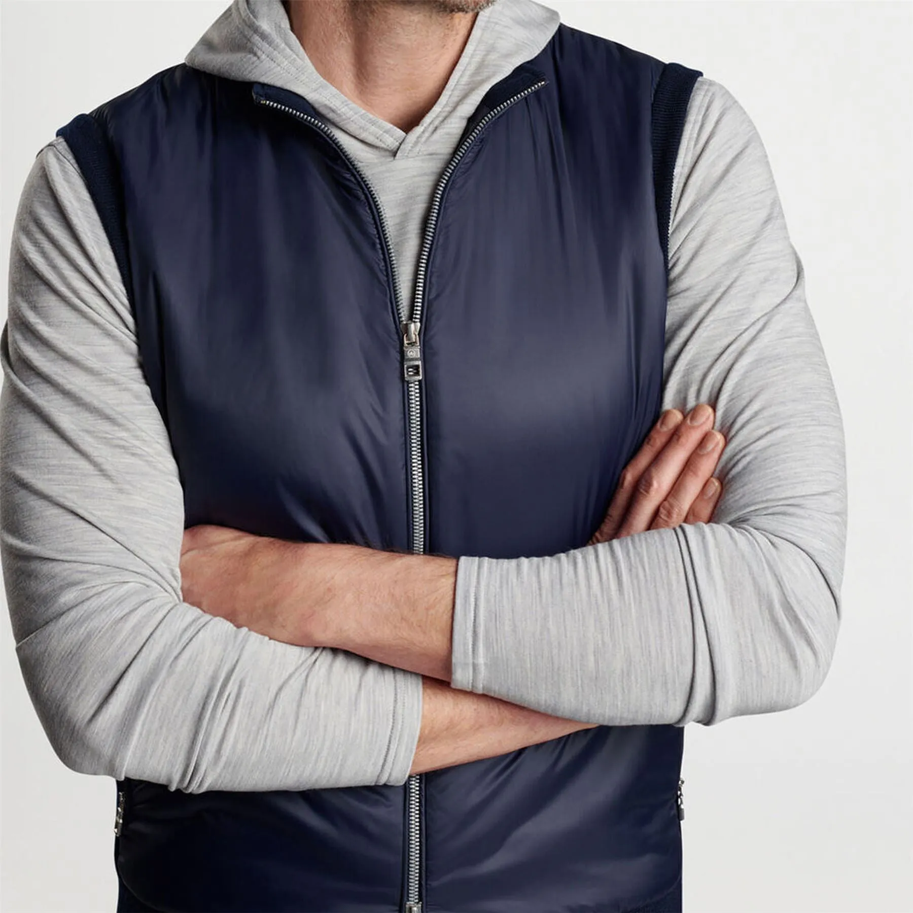 Holdridge Hybrid Full Zip Sweater Vest Navy - AW24