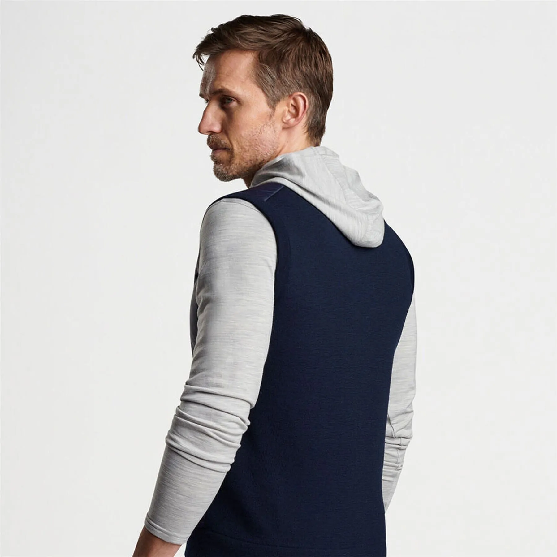 Holdridge Hybrid Full Zip Sweater Vest Navy - AW24