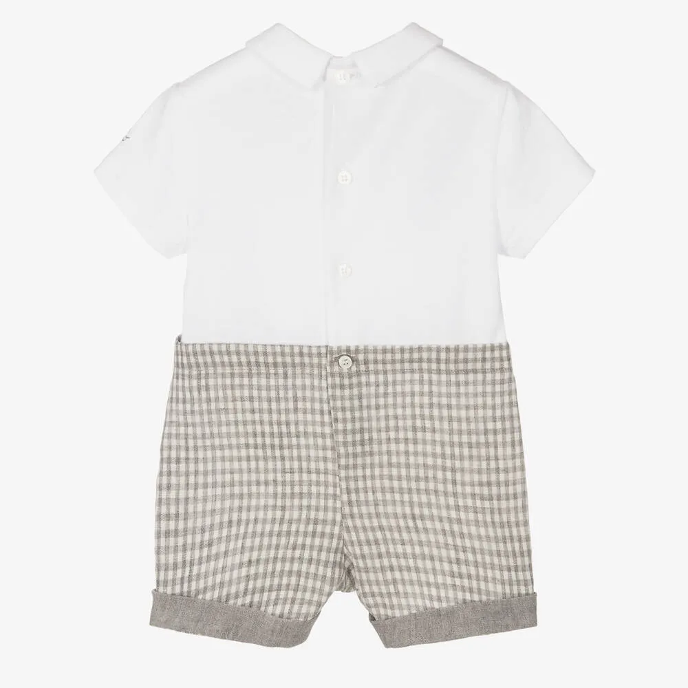 ILG Grey/White Checked Overall Set