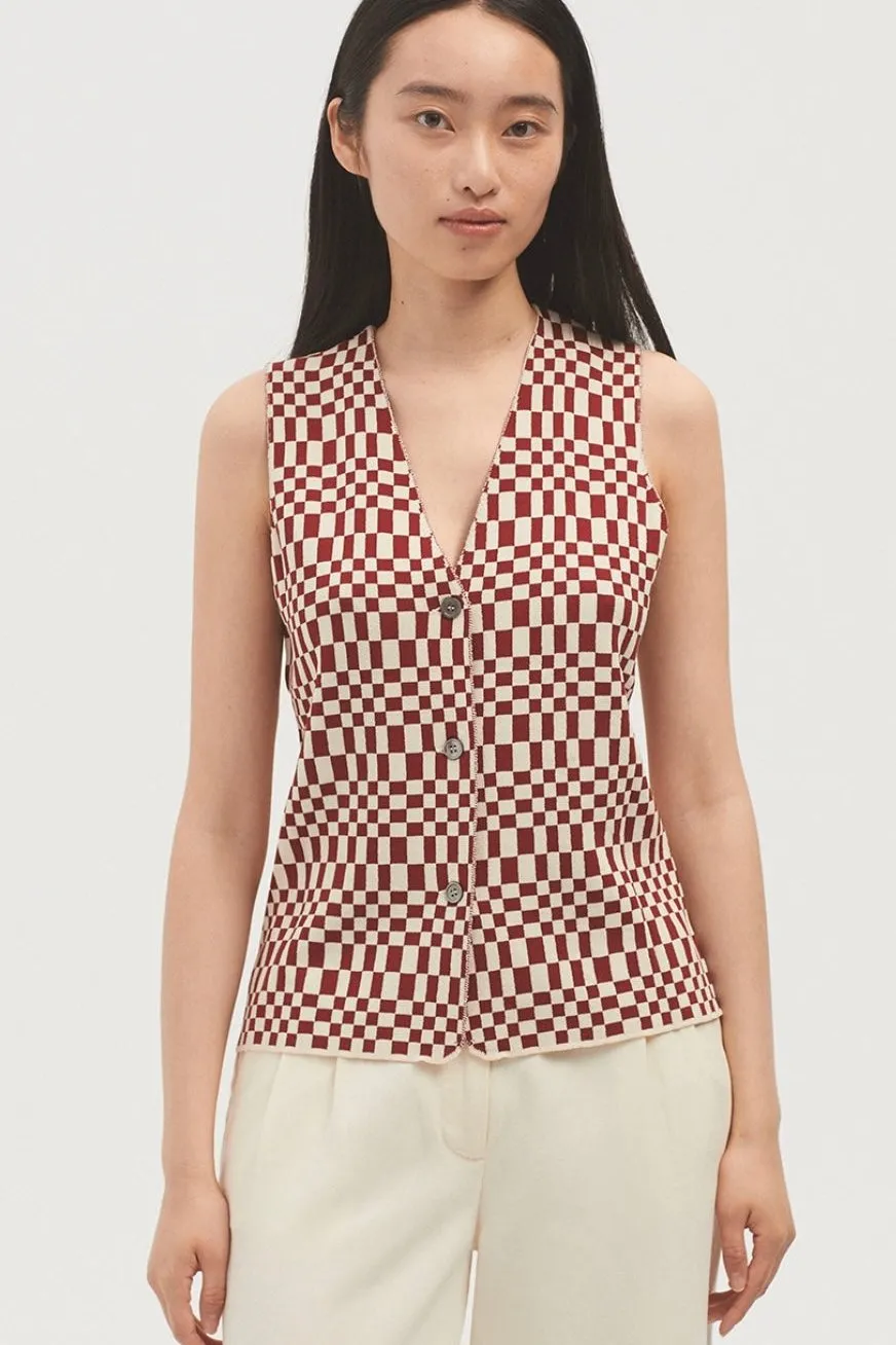 Jacquard Checked Vest