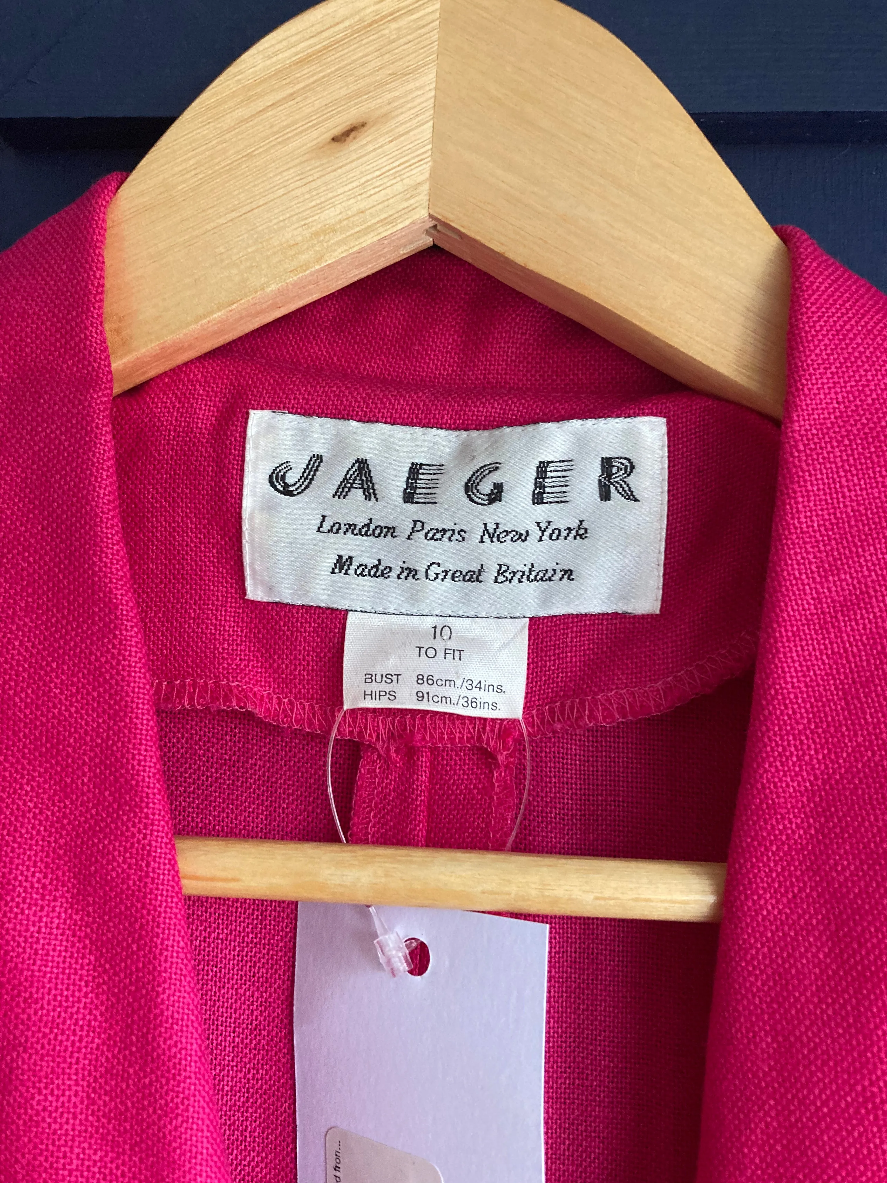 Jaeger Cerise Pink Short Sleeved Dress UK Size 10