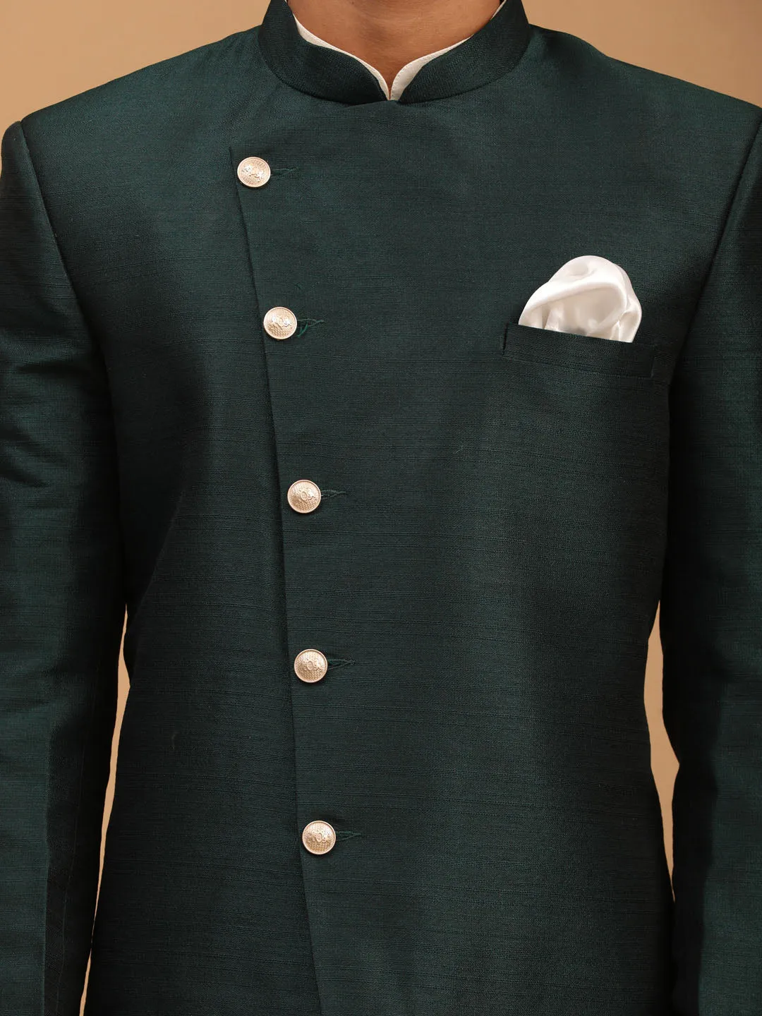 Jashvi Men's Green Indo Western Combo Set