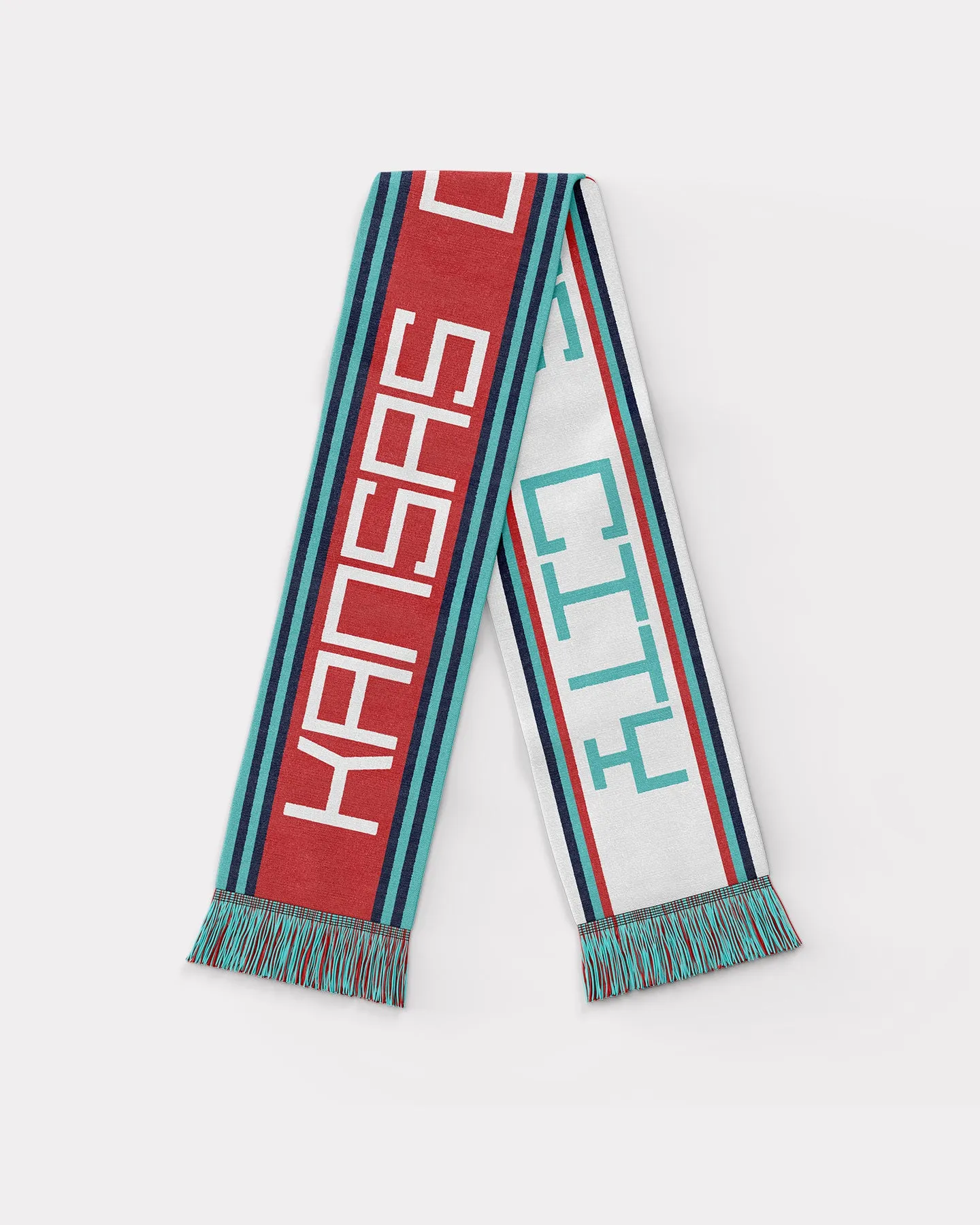 Kansas City Hometown Red and Teal Scarf