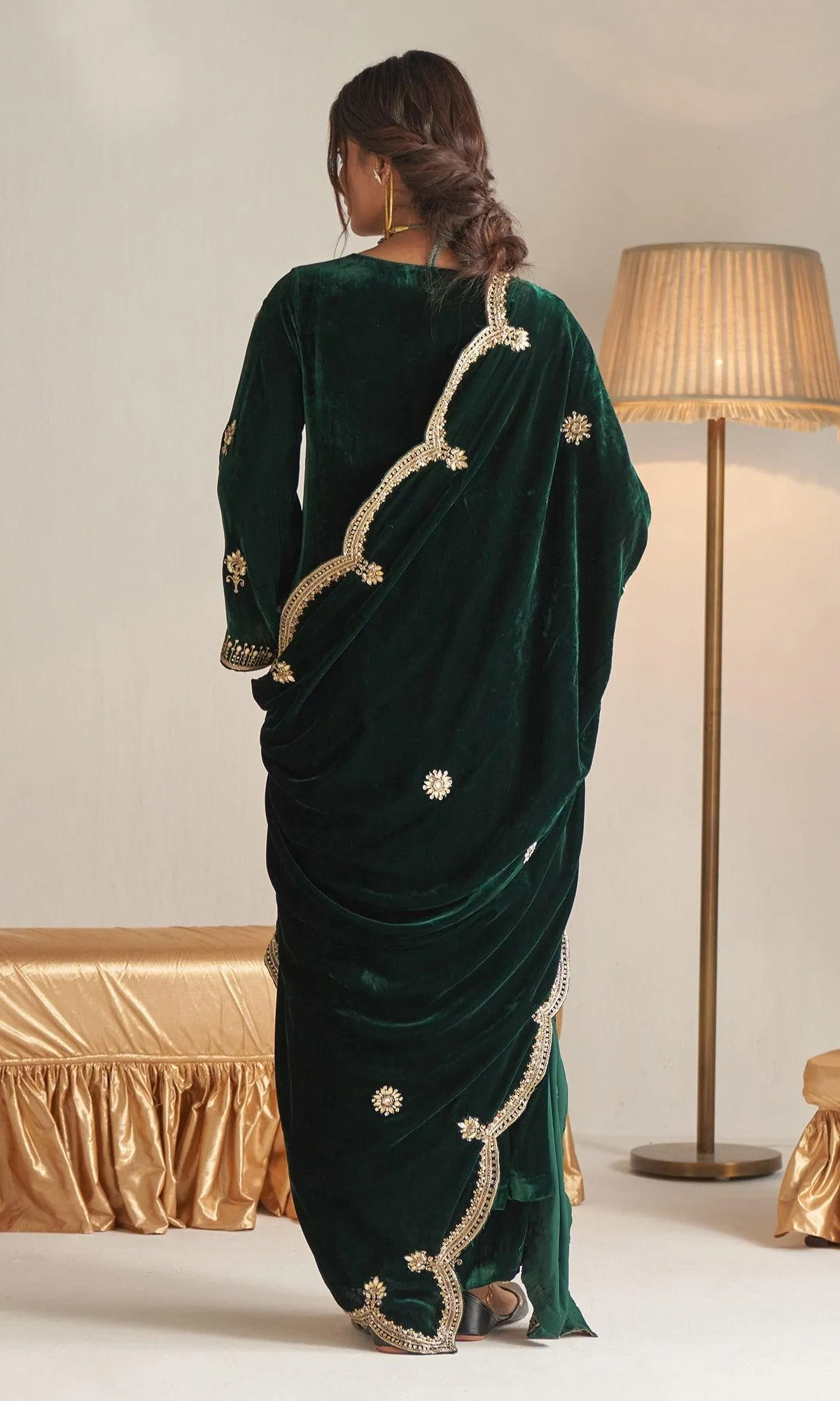 Khizaan Embroidered  Emerald Green  only shawl