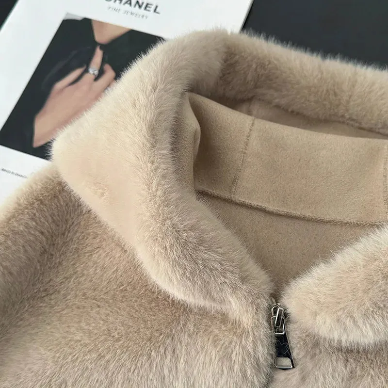 [Korean Style] High Quality Hooded Faux Mink Fur Teddy Coat