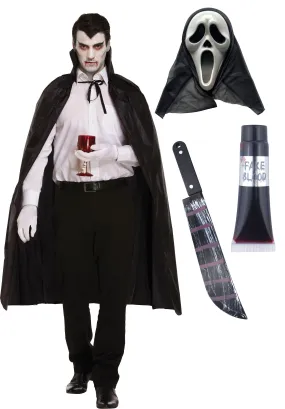 Labreeze Black Dracula Costume Set - Complete Scary Halloween Ensemble