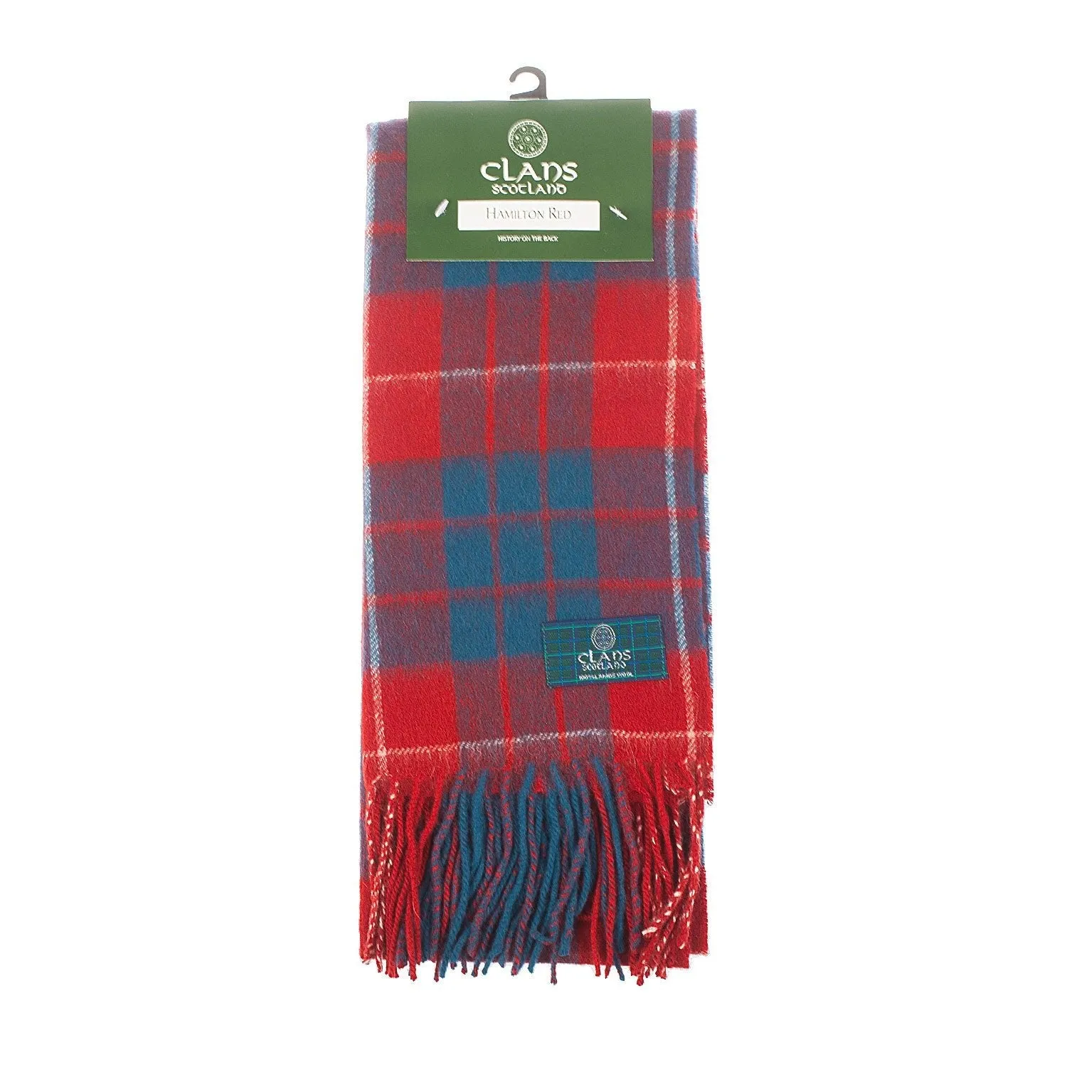 Lambswool Scottish Tartan Clan Scarf  Hamilton Red