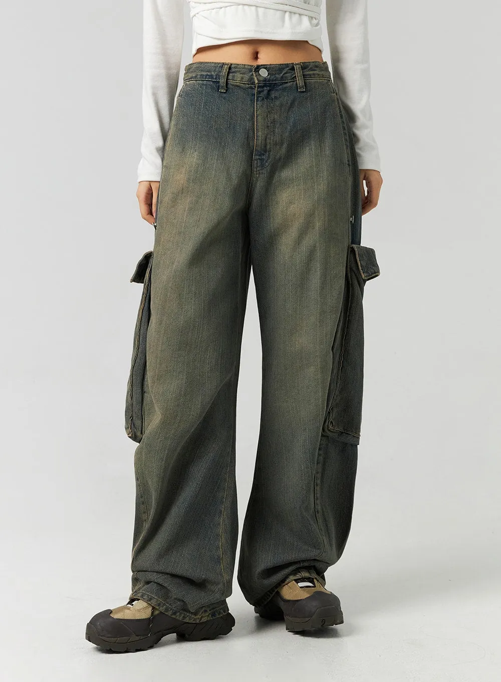 Large-Pocket Cargo Jeans CO323